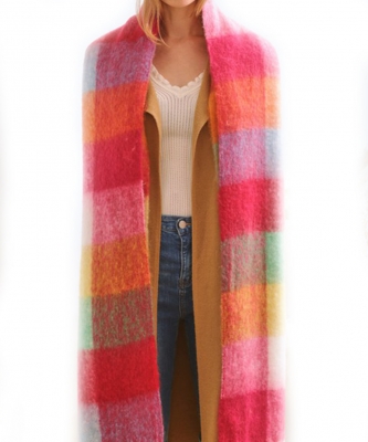 Multi Color Oblong Fashion Scarf SF320023 RED